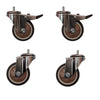 4 pcs 3 in M8 15mm Threaded Stem Swivel Caster Wheels TPR Mute Furniture Caster