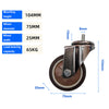 4 pcs 3 in M8 15mm Threaded Stem Swivel Caster Wheels TPR Mute Furniture Caster