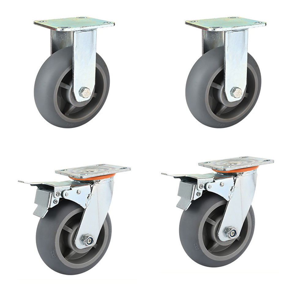 4 pcs 5-inch 125mm Heavy Duty Industrial Castor Wheel TPR Mute Wheel Main image