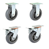 4 pcs 5-inch 125mm Heavy Duty Industrial Castor Wheel TPR Mute Wheel