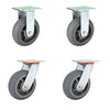 4 pcs 5-inch 125mm Heavy Duty Industrial Castor Wheel TPR Mute Wheel