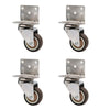4Pcs 2 in L-Shape Rubber Caster Wheels Right Angle Mute Swivel Wheel