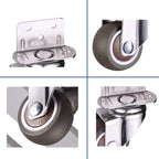4Pcs 2 in L-Shape Rubber Caster Wheels Right Angle Mute Swivel Wheel