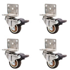 4Pcs 2 in L-Shape Rubber Caster Wheels Right Angle Mute Swivel Wheel