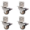 4Pcs 2 in L-Shape Rubber Caster Wheels Right Angle Mute Swivel Wheel