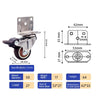 4Pcs 2 in L-Shape Rubber Caster Wheels Right Angle Mute Swivel Wheel