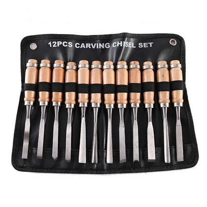 12 Piece Wood Carving Hand Chisel Tool Set