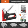 3-in-1 Nailer Stapler Gun Set With 1200 Staples Manual DIY Nailer Tool Kit 
