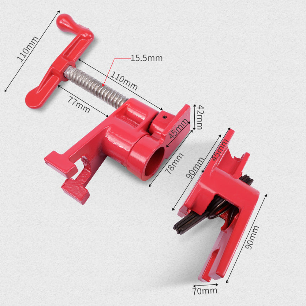 3/4" Pipe Clamp Woodworking Tool Cast Iron Carpenter Hand Tool 2pcs Pads Secondary image