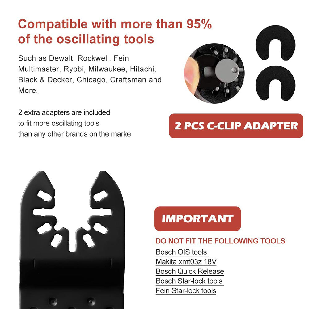 41 Pcs Oscillating Saw Blades High Speed Steel Oscillating Multitool Blades Set Secondary image