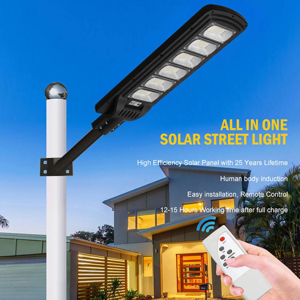 300W 4 Mode Remote Control Led motion Outdoor Waterproof Ip65 Solar Street Light