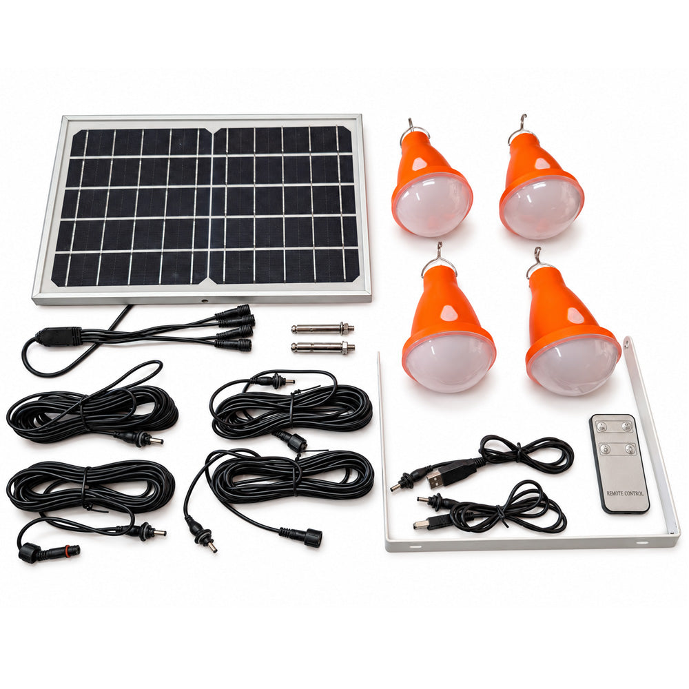 YH1009-4 4 Led bulbs  Outdoor Camping Tent Bulb Solar Remote Bulb With Panel