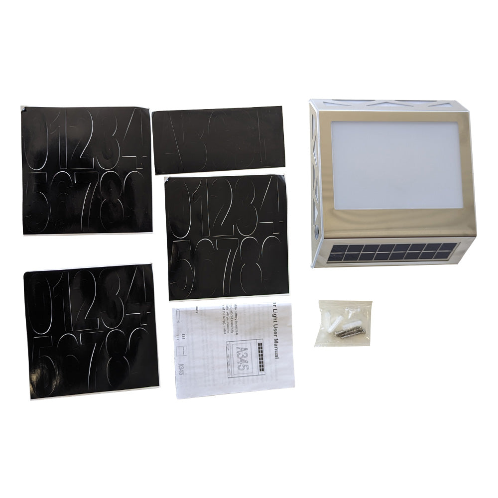 YH1101 Solar LED Address Sign Waterproof  Plate Wall Lamp House Number Light
