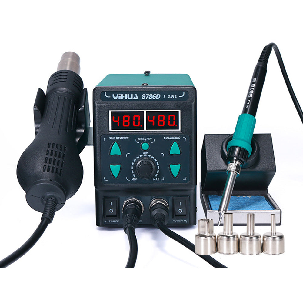 2 in 1 YIHUA 8786D-I110V 220V Soldering Iron Hot Air Soldering Station Main image