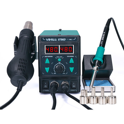 2 in 1 YIHUA 8786D-I110V 220V Soldering Iron Hot Air Soldering Station