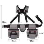 Adjustable Electrician Tool Bag with Suspenders and Pouches Portable Belt Bag
