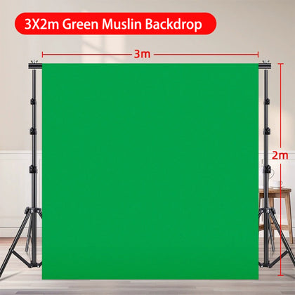 9.8x6.56ft 3X2m Photo Muslin Backdrop Collapsible Studio Seamless Background