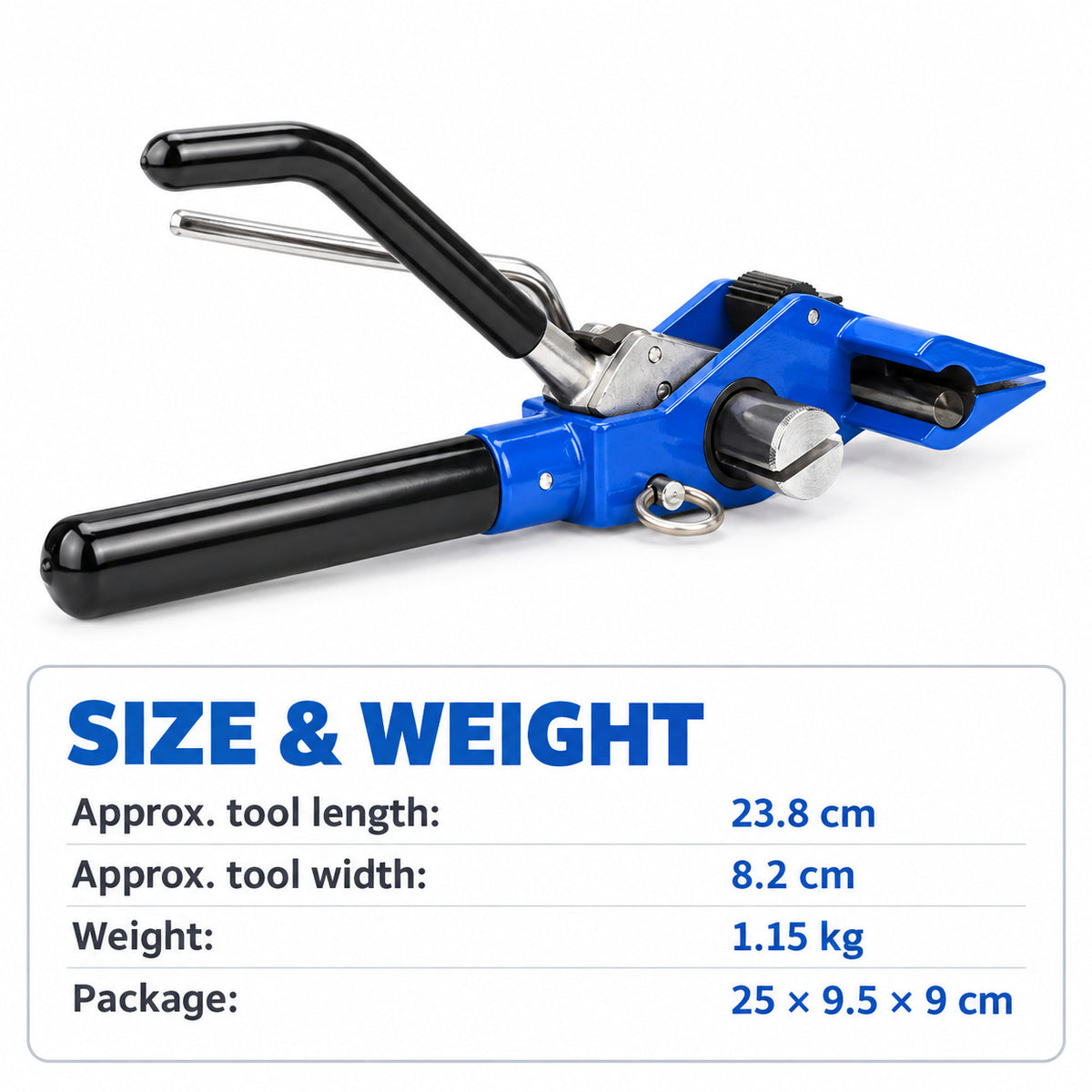 Ratchet stainless steel cable tie tensioning and cutting tool — size weight