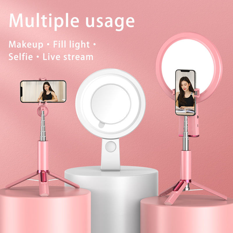 All-in-one Tripod Integrated Bluetooth Selfie Stick & Professional Fill Light