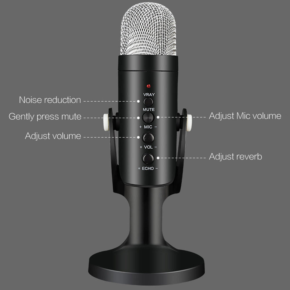 High Quality Computer PC Laptop USB Microphone with stand for Video Recording streaming Secondary image