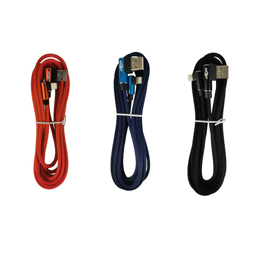 USB Double Elbow Cotton Linen Charger Cable For iphone ipad Main image