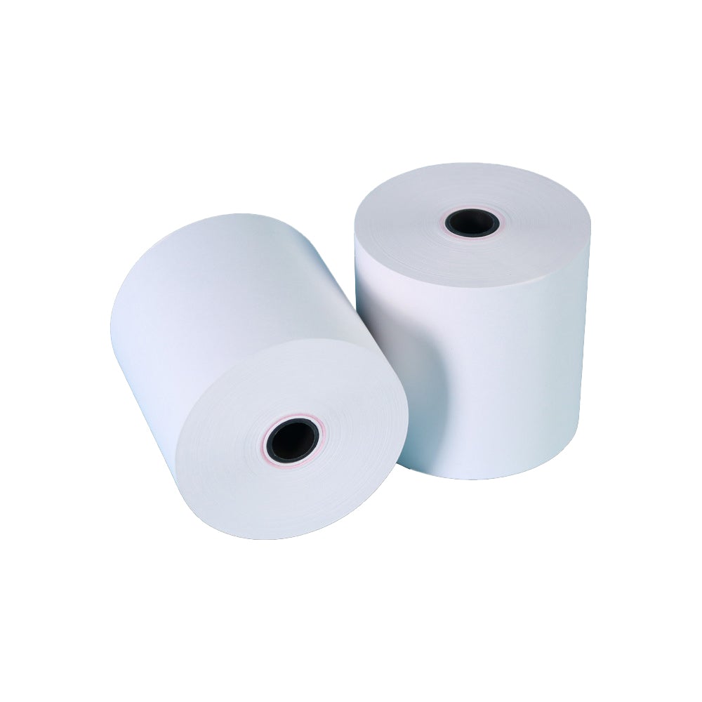 50 Rolls 75x75mm 1 Ply White Bond Paper Cash Register Receipt Rolls Non-Thermal Main image
