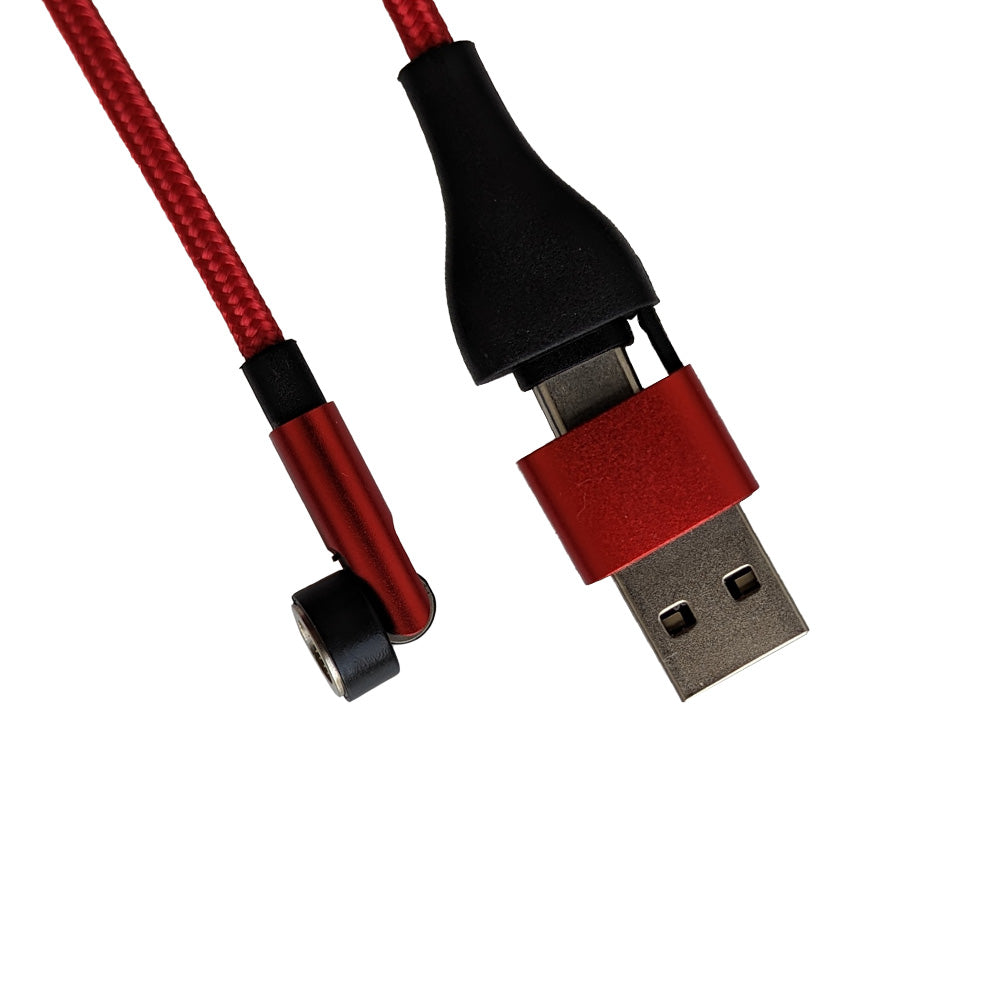 540 Rotate Magnetic Cable 3A Fast Charging USBA TYPE-C TO TYPE-C MICRO IP