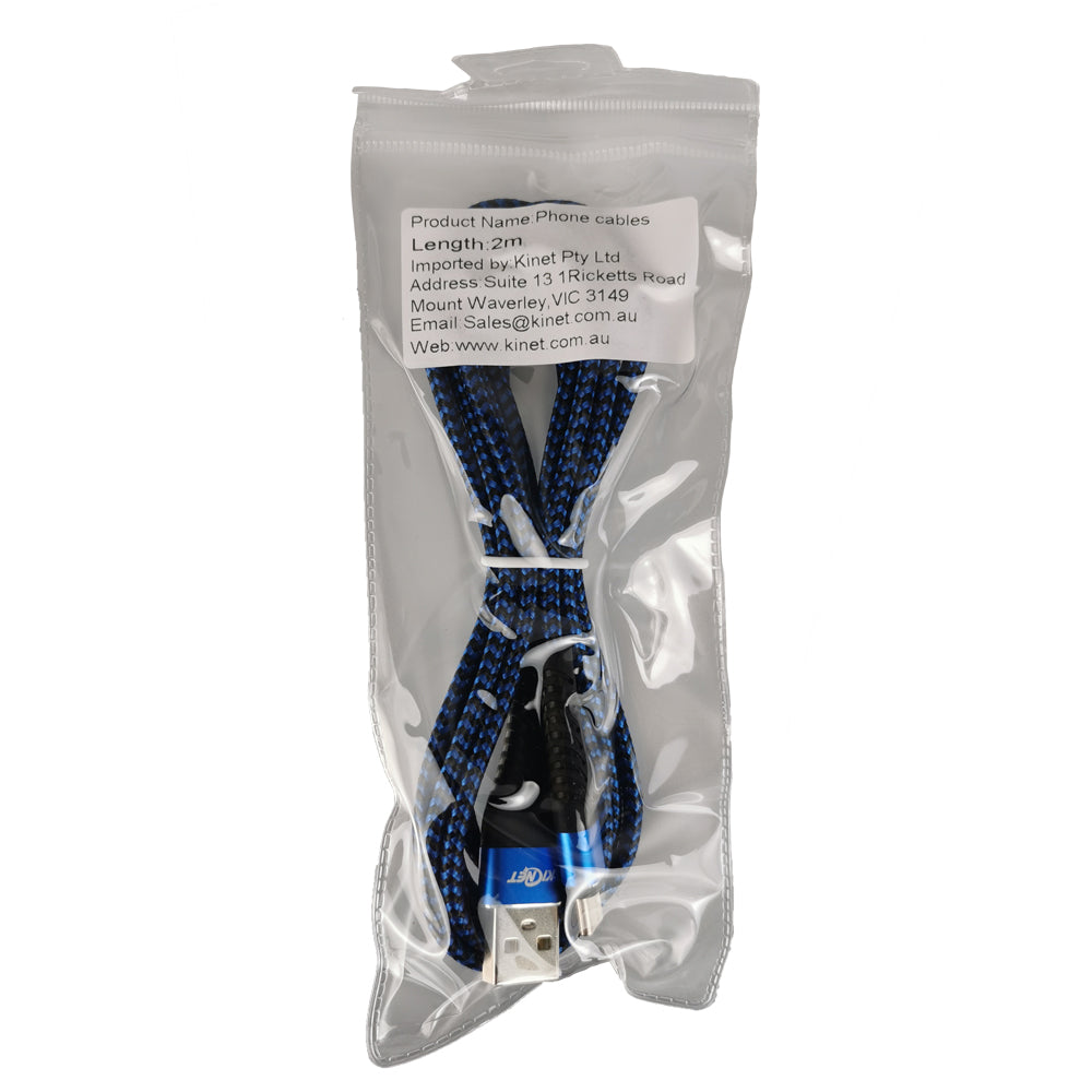 Type-C Mermaid Blue & Black Charging Cable
