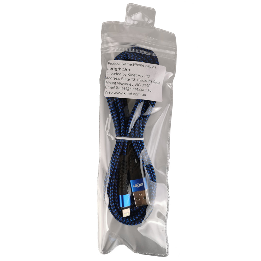 USB Durable nylon Mermaid  Blue Black Charger Cable For iphone ipad Secondary image