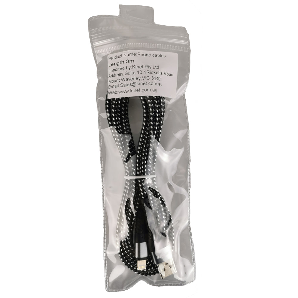 USB Durable nylon Mermaid Black White Charger Cable For iphone ipad Secondary image