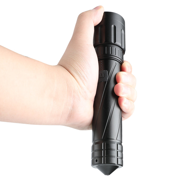 Multifunctional  Flashlight Telescopic Type-C Reversible Charging Zoom LED Torch with Broken Window Emergency Life Hammer