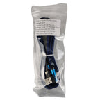 USB Double Elbow Cotton Linen Blue Charging Cable For iphone ipad