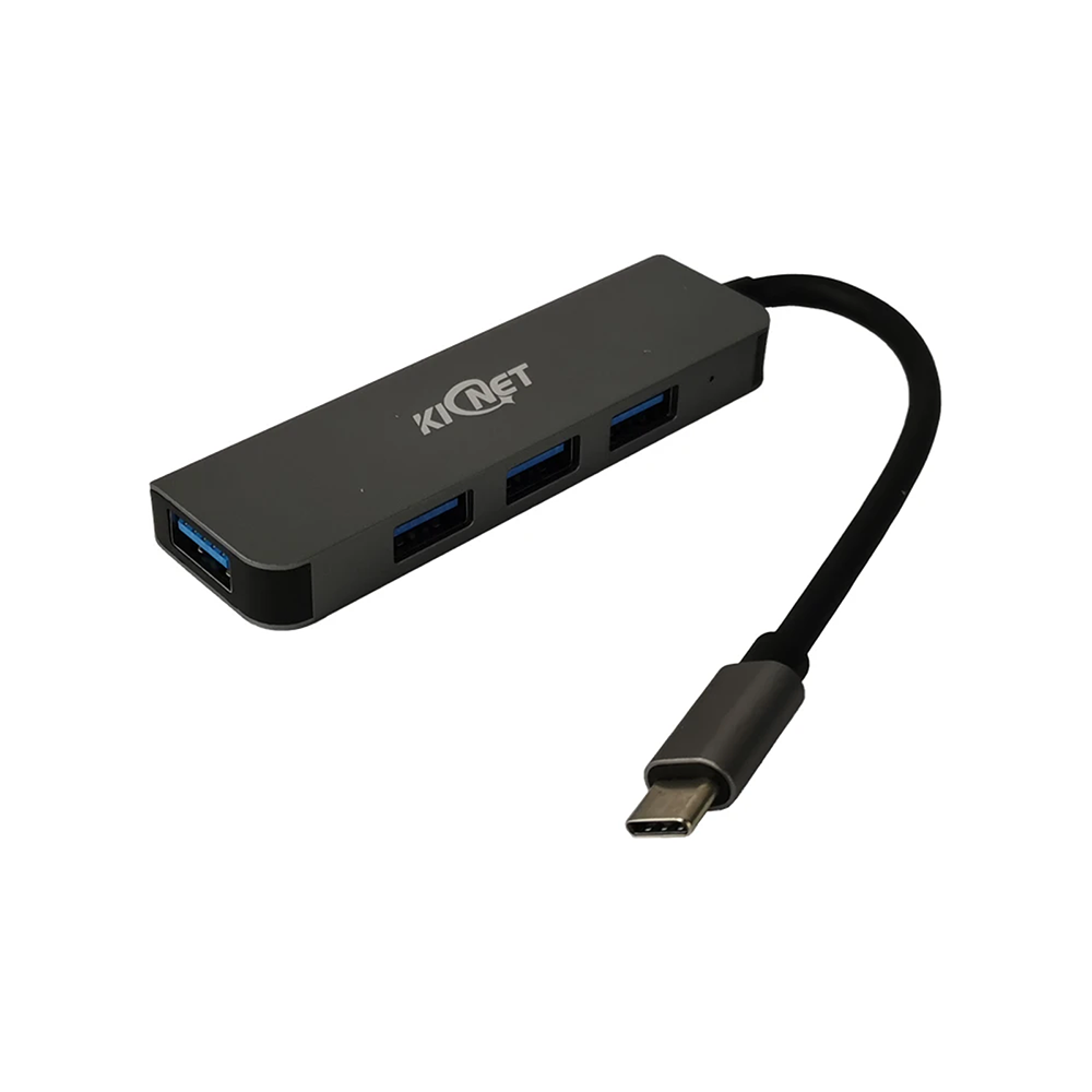4 IN 1 USB Type C Hub Ultra Slim Aluminium 4 Port USB3.0/2.0 Hub Gray Main image