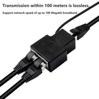 RJ45 Ethernet Splitter 1 to 2 Ways Double Female Adapter USB Power Supply