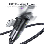 Rotating Elbow Type-C to Lightning 18W 1.2m Mobile  Phone Charger Cable