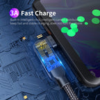 Rotating Elbow USB to Type-C 1.2m Mobile Phone Charger Cable