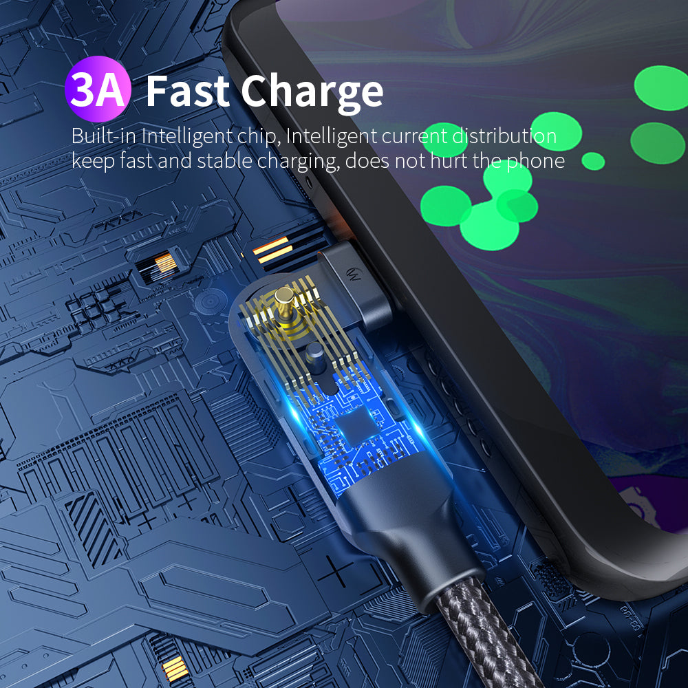 Rotating Elbow USB to Type-C 1.2m Mobile Phone Charger Cable