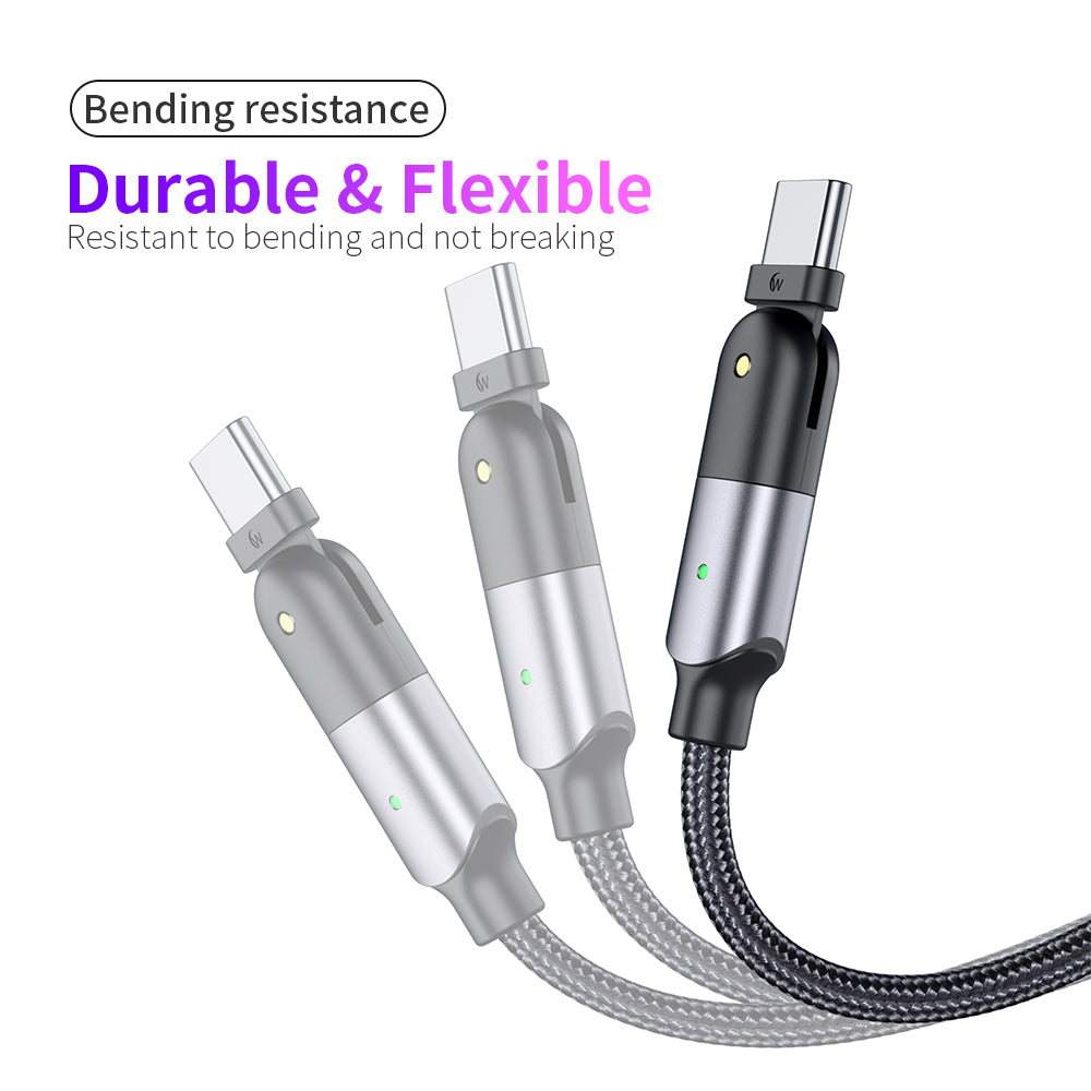 Rotating Elbow USB to Type-C 1.2m Mobile Phone Charger Cable