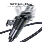 Rotating Elbow USB to Micro USB 1.2m Mobile Phone Charger Cable