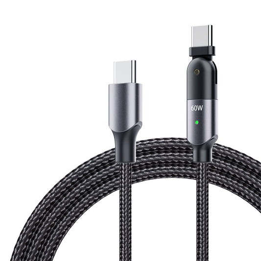 Rotating Elbow Type-C to Type-C 60W 1.2m Mobile Phone Charger Cable