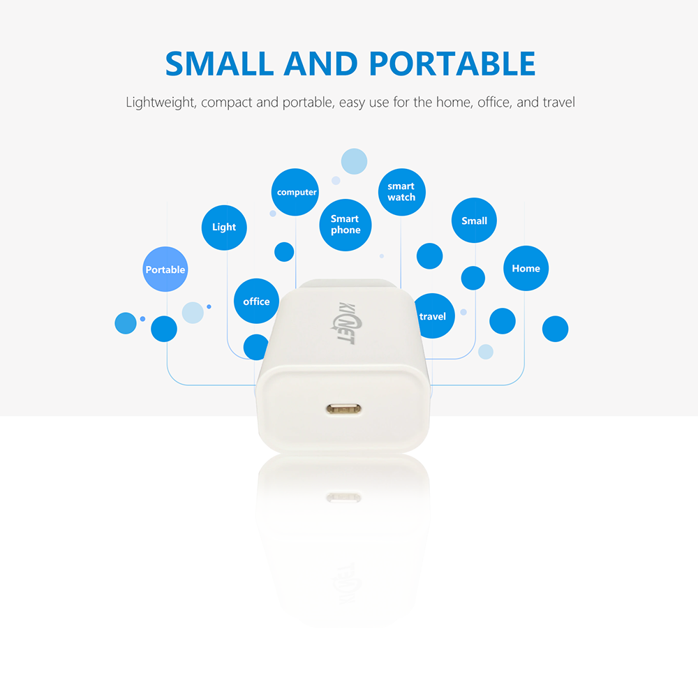 KINET 18W PD & QC single port Charger Power Adapter