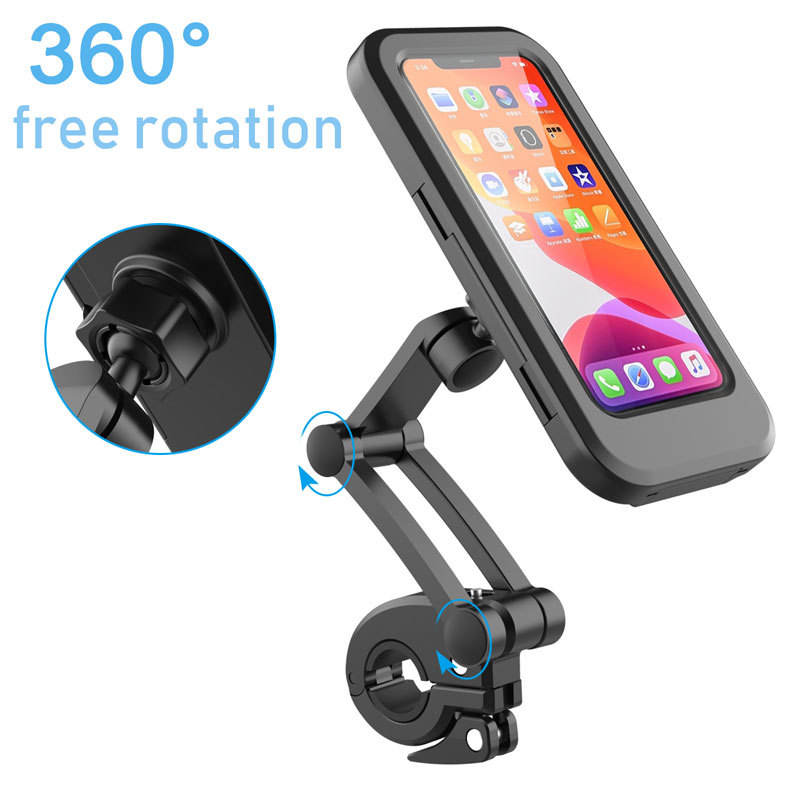 HL-69-L Adjustable Motorcycle Bike Phone Holder Case Outdoor Waterproof Handlebar Mobile Support Mount