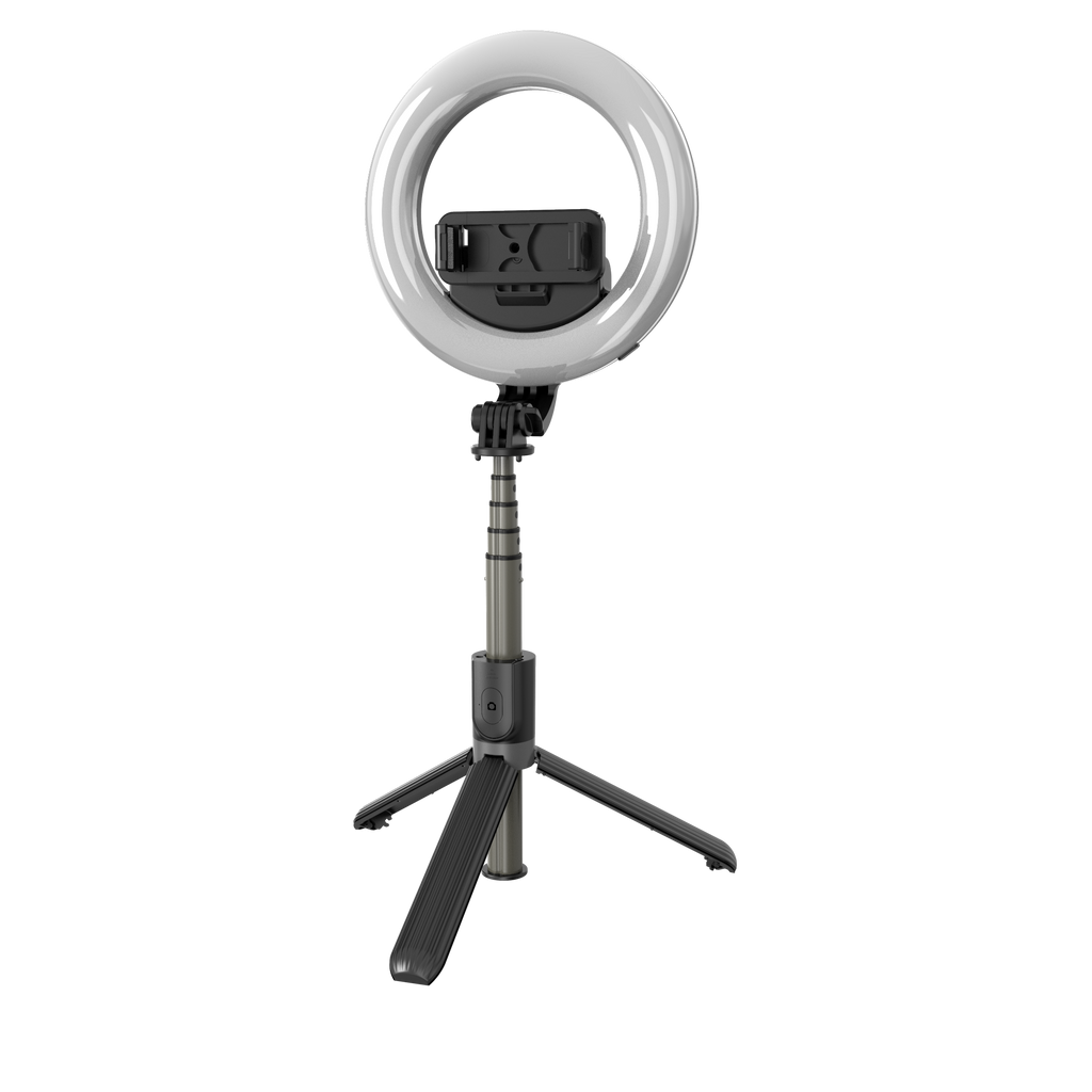 L07 5" Ring Light 360 Degree Rotating Wireless Portable Selfie Stick Tripod For Mobile