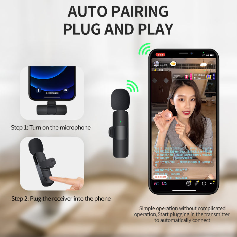 M22 Charging Box Wireless Microphone for type-c/lighting