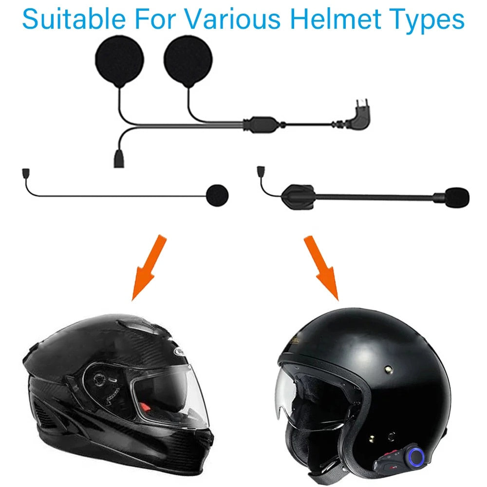MAXTO M2 Motorcycle Bluetooth Headset 2-Pack - 6-Way Intercom, 1000m Range, FM Radio, Waterproof