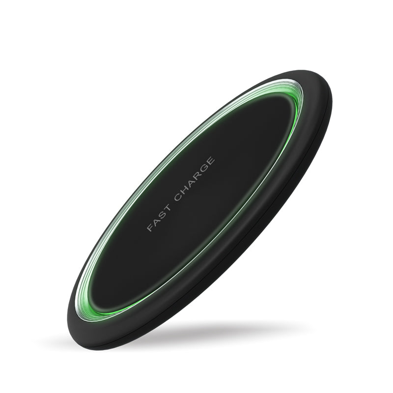 Ultra Slim Round15W Fast Charging Wireless Charger Pad  For Iphone 8 & Above, Samsung S10, Note10 & Android Support Qi-Enable Device Main image