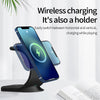 OJD-83 3 in 1 15W Magnetic Wireless Charger Desktop Charging Stand  for iPhone  Apple Watch AirPod