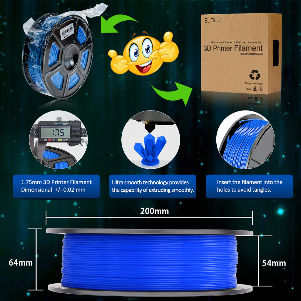 PLA 3D Filament 1.75mm Blue 1KG/Roll