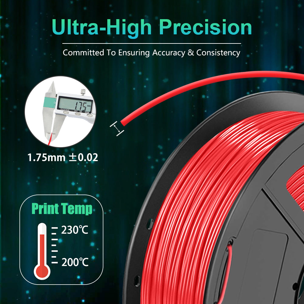 PLA 3D Filament 1.75mm Red 1KG/Roll Secondary image