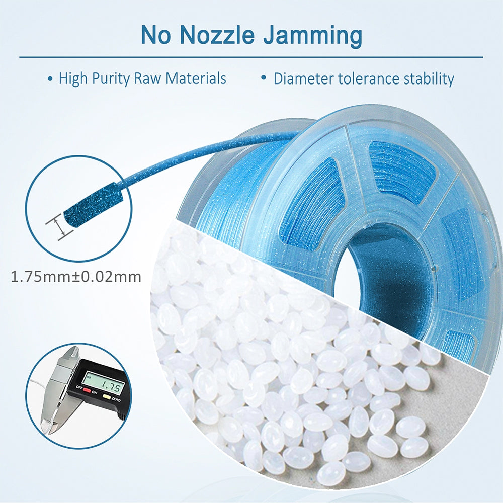 PLA 3D Filament 1.75mm Twinkling Blue 1KG/Roll Secondary image
